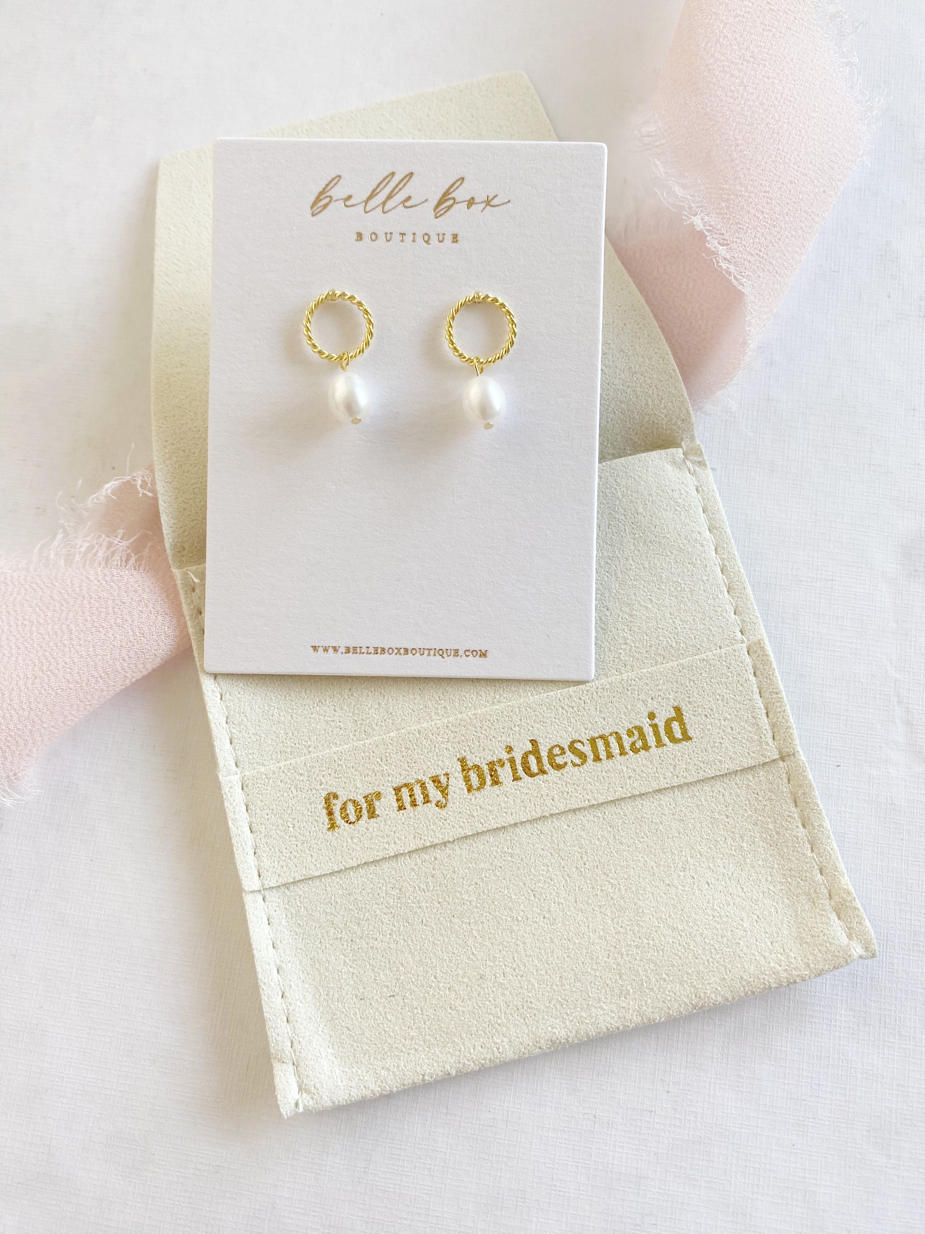 “for my bridesmaid” jewelry bag
