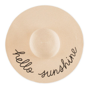 Hello Sunshine Floppy Straw Sun Hat