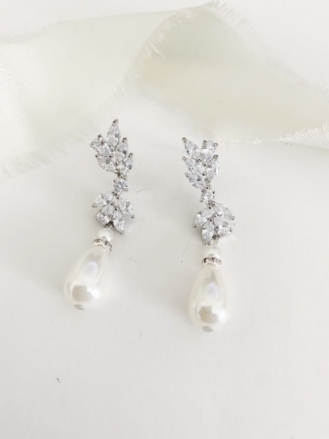 Joanna Pearl Diamond Necklace Earrings Set