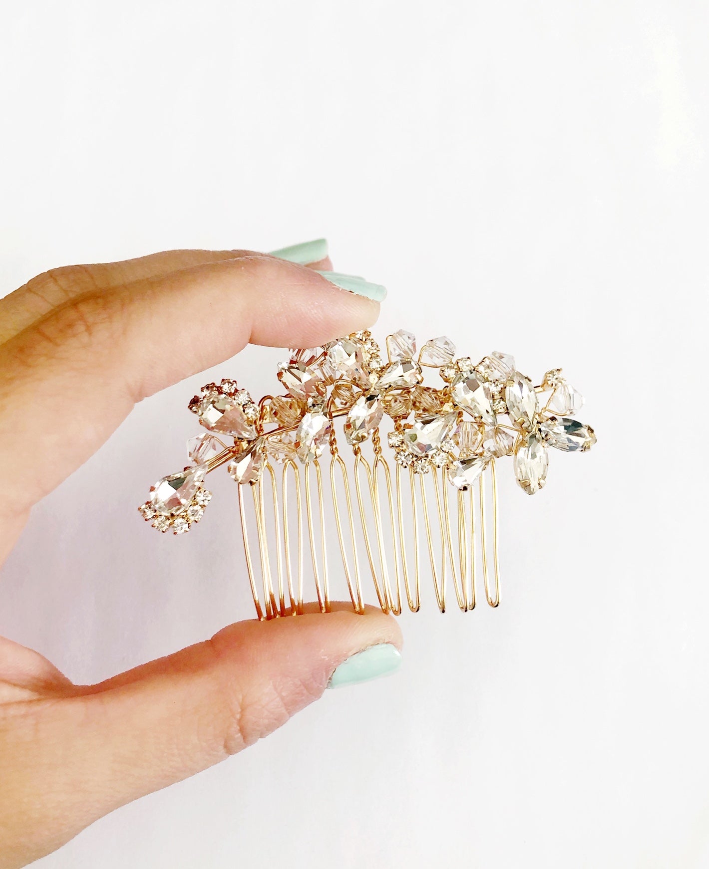 Petite Crystal Diamond Rhinestone Bridal Haircomb