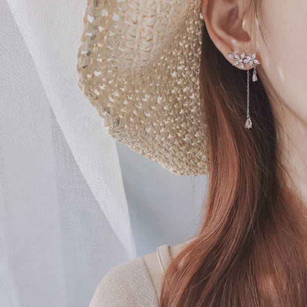 Roxy Diamond Ear Climber Dangle Earrings