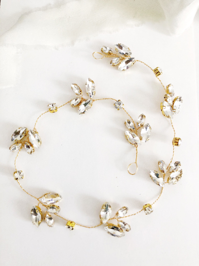 Flora Crystal Diamond Rhinestone Bridal Headband