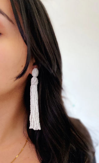 Nastasia Beaded Tassel Drop Earrings