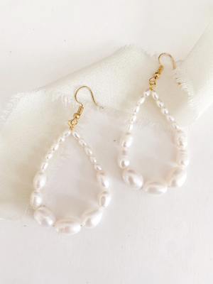 Mirala pearl hoop earrings