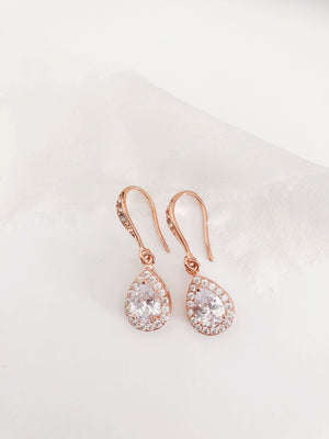 Lindi Diamond Teardrop Wedding Earrings