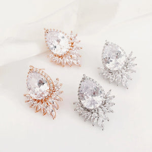 Priscilla Statement Diamond Stud Wedding Earrings
