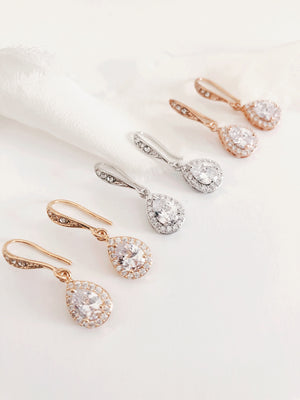 Lindi Diamond Teardrop Wedding Earrings