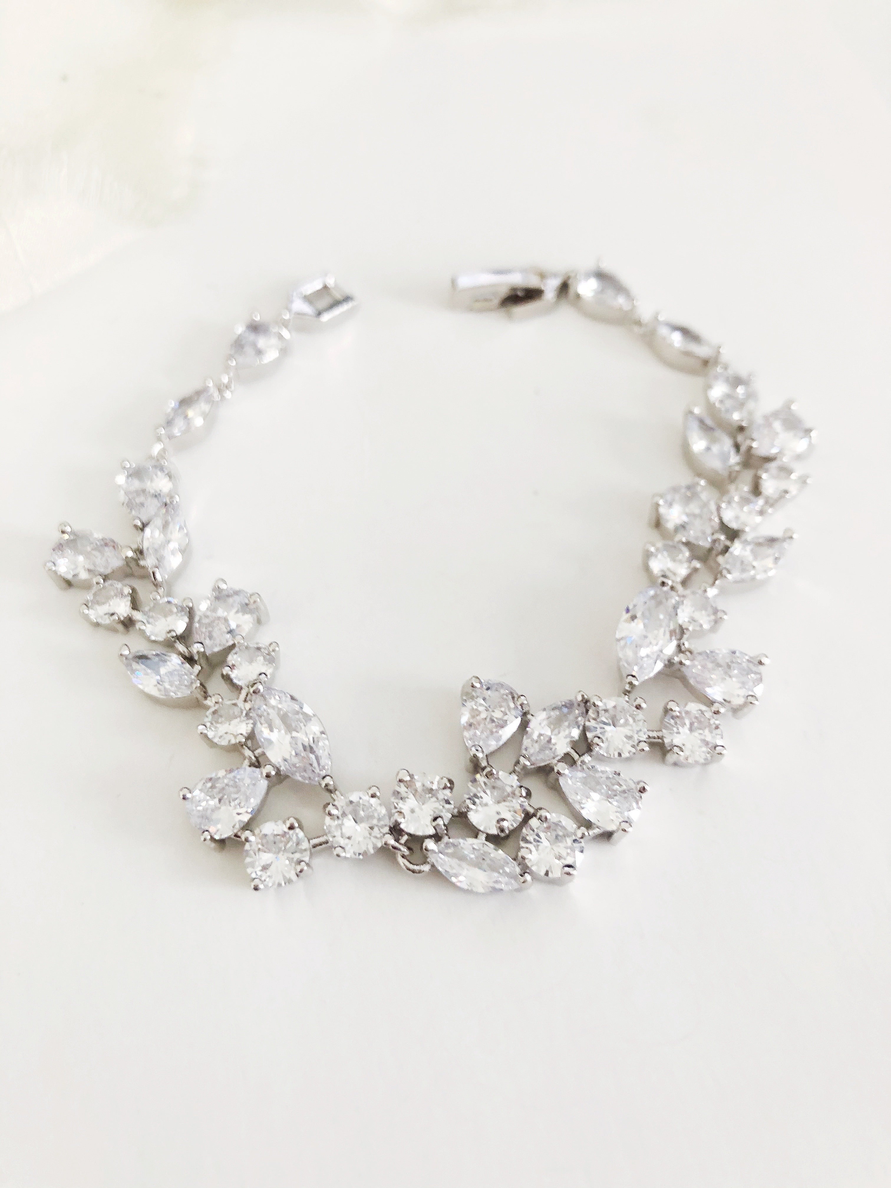 Stefanie Silver Diamond Bracelet