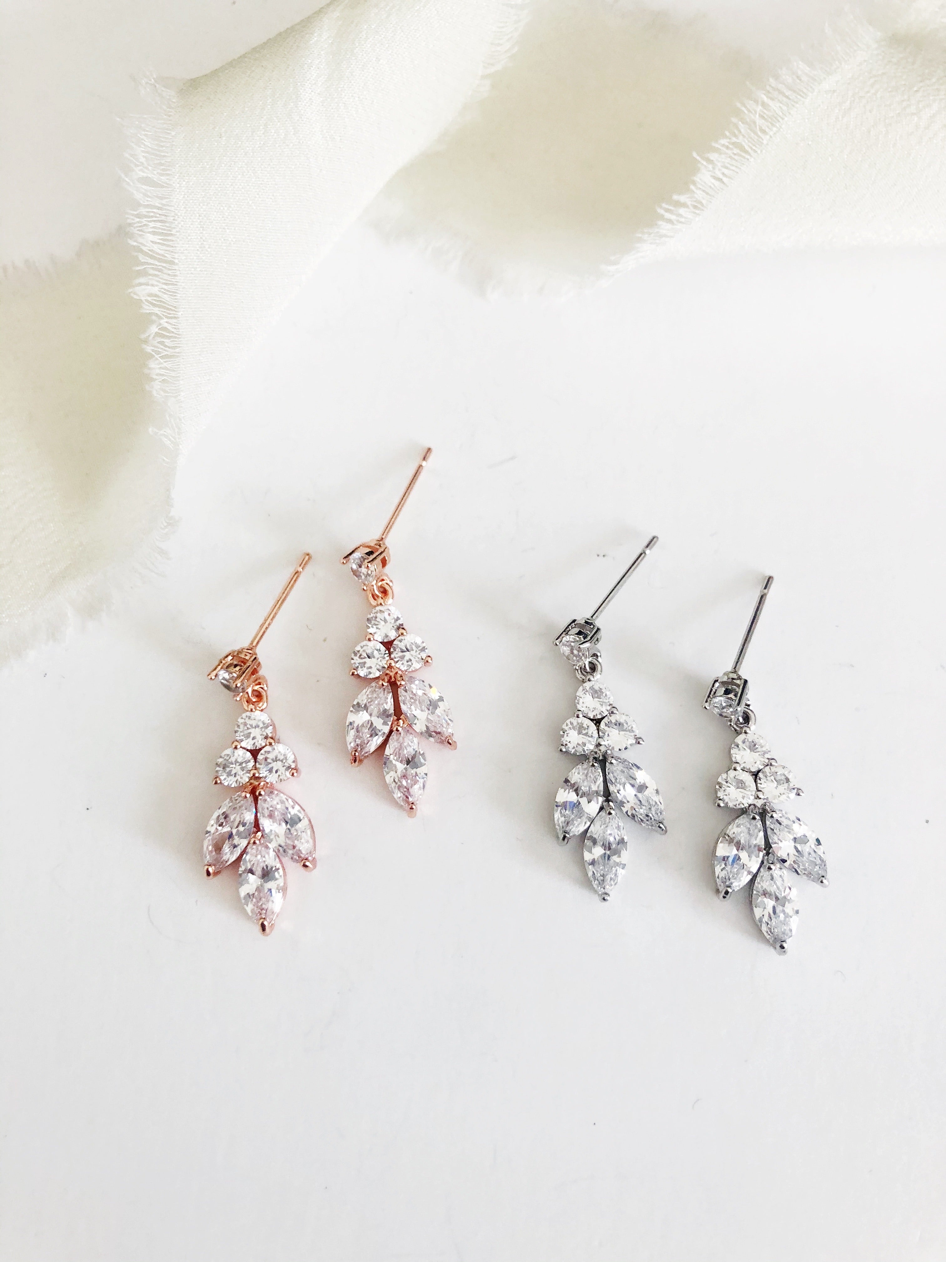 Ellen Stud Diamond Earrings and Bracelet Set