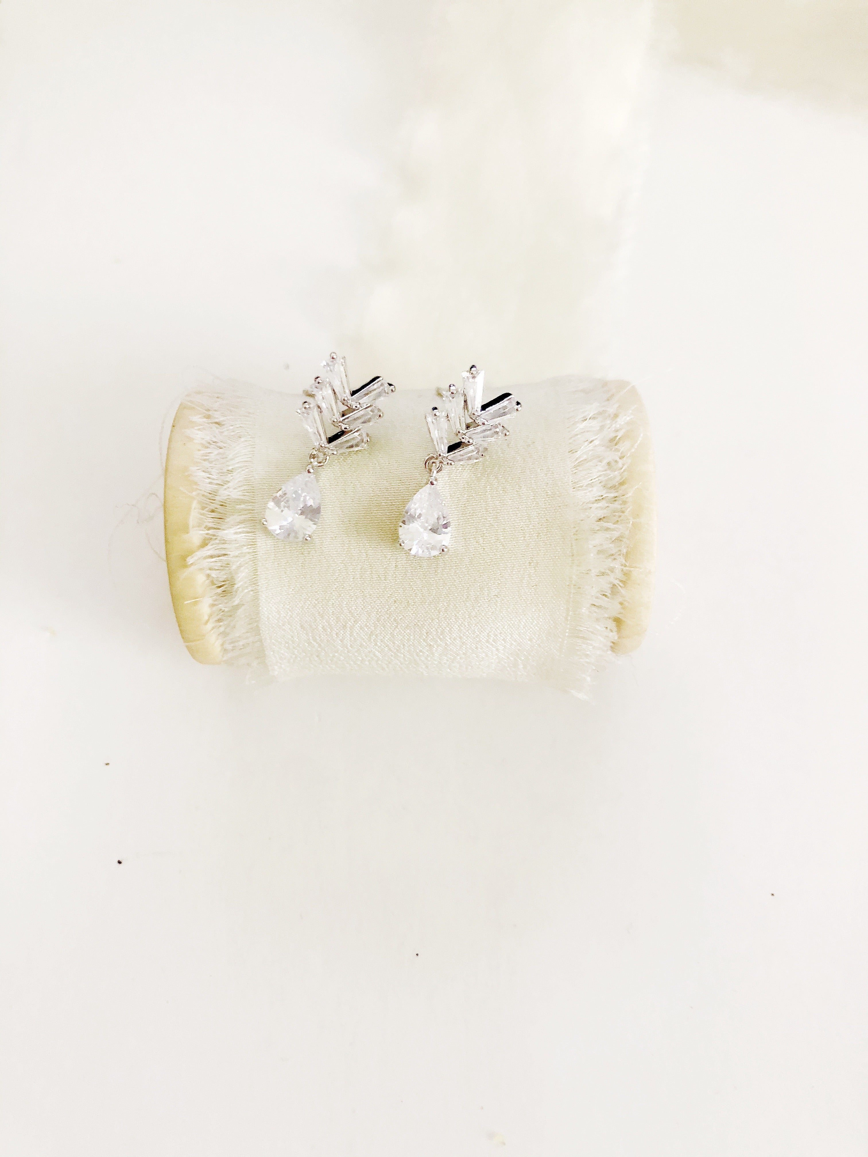 Staci Silver Diamond Earrings