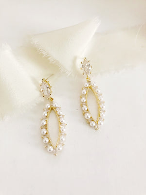 Morena Pearl Diamond Hoop Earrings