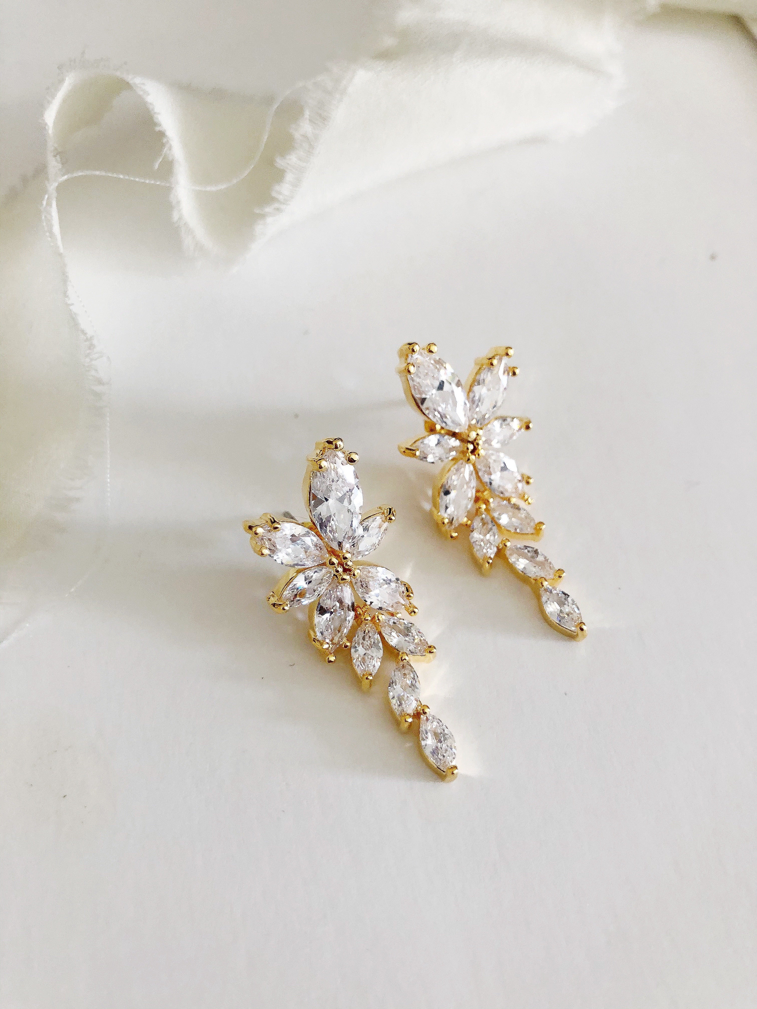 Janelle Gold Diamond Earrings and Bracelet Set