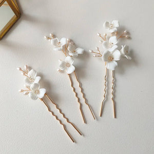 Ellory Pearl Ceramic Hair Pins