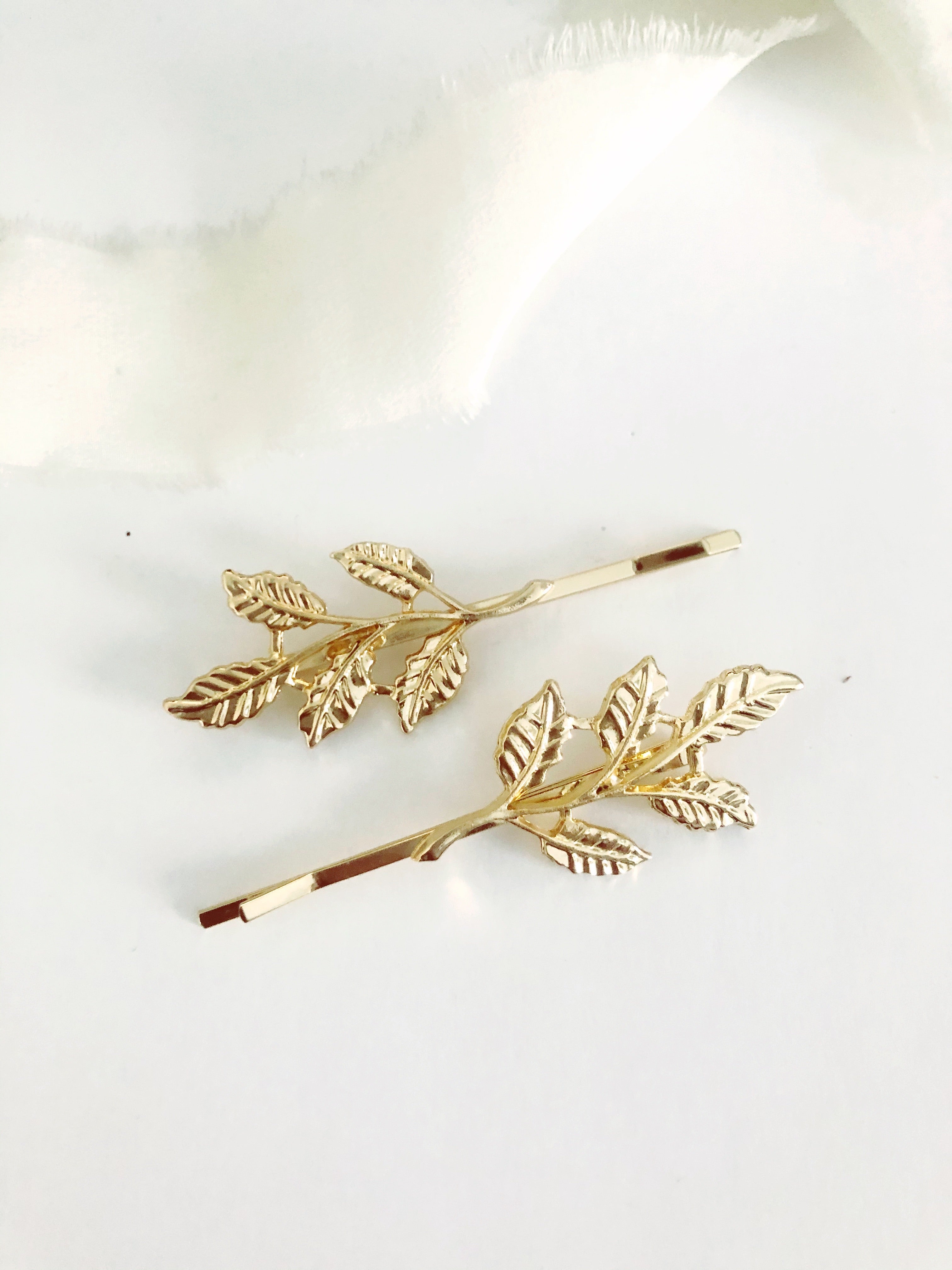 Gold Leaf Hair Pin Set