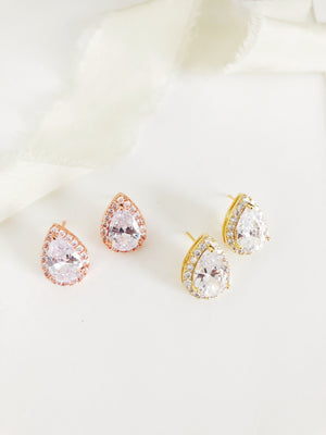 Jessica Pear Cut Diamond Stud Earrings