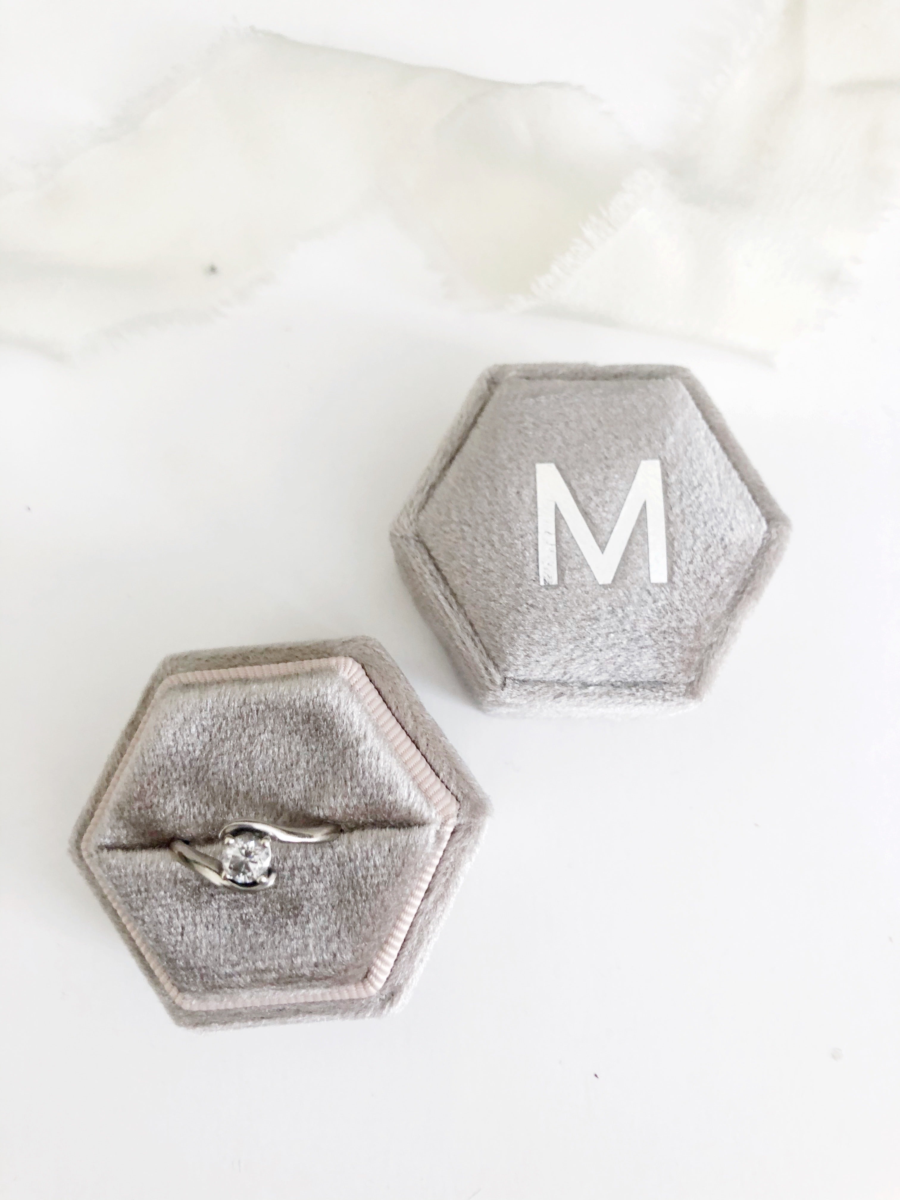 M Stone Grey Hexagon Ring Box One-Off