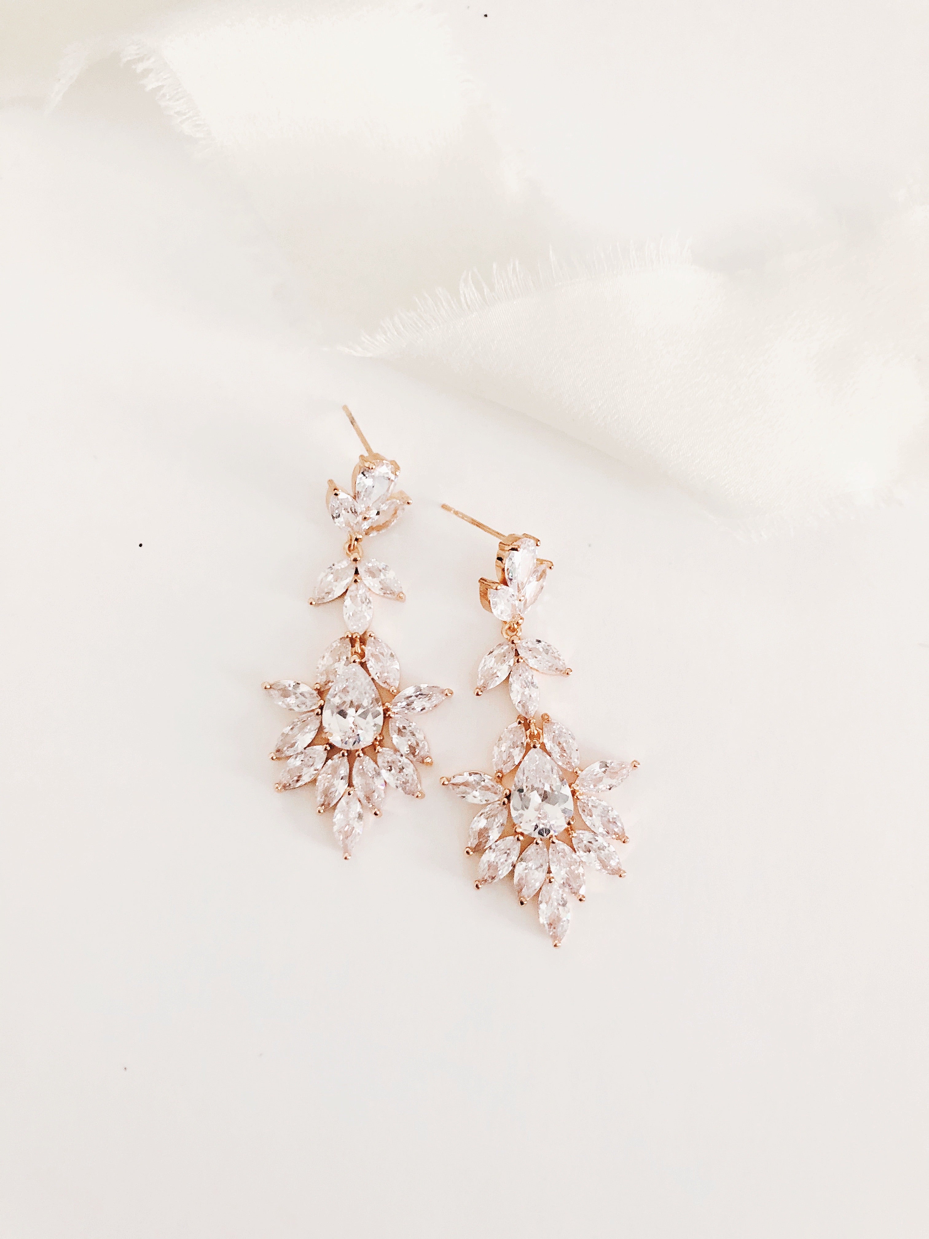 Harriett Rose Gold Diamond Earrings and Bracelet Set