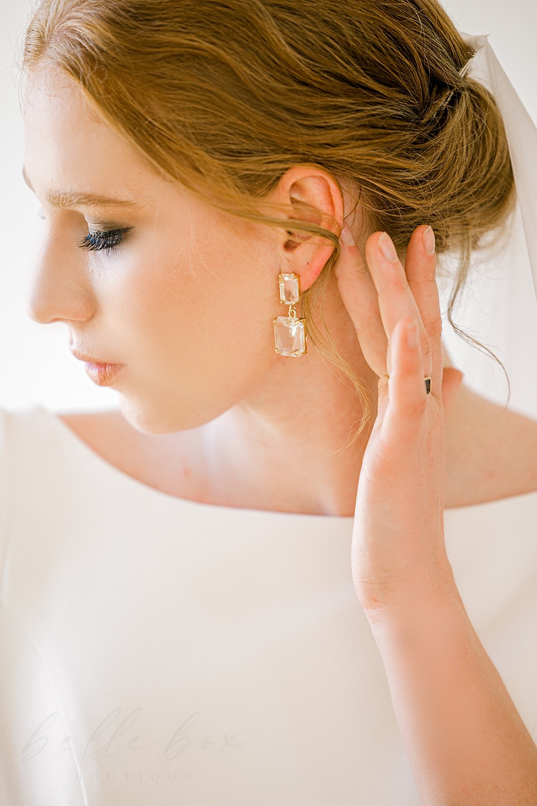 Remi Crystal Transparent Acrylic Drop Earrings