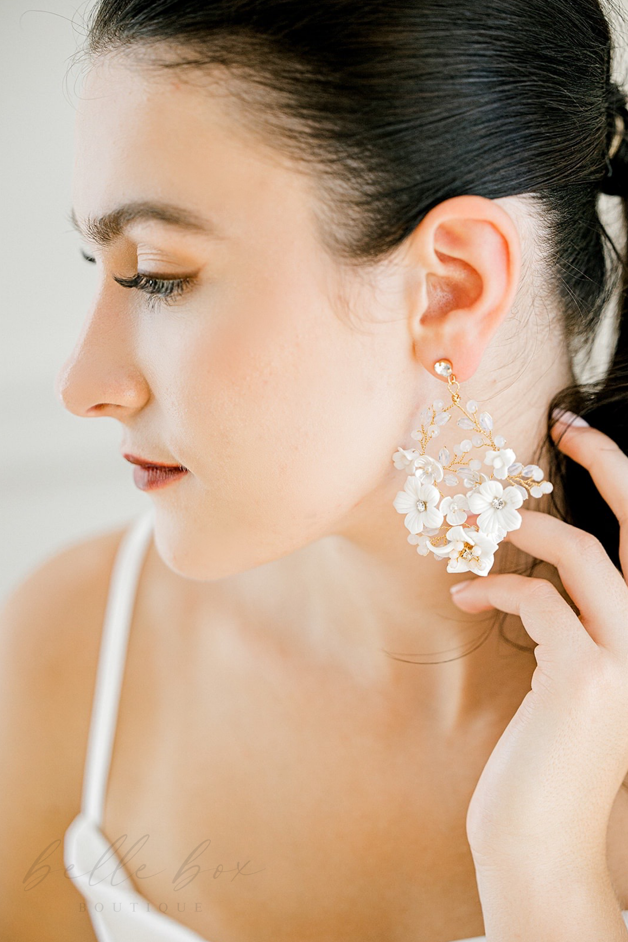 Kalesia Ceramic Floral Hoop Earrings