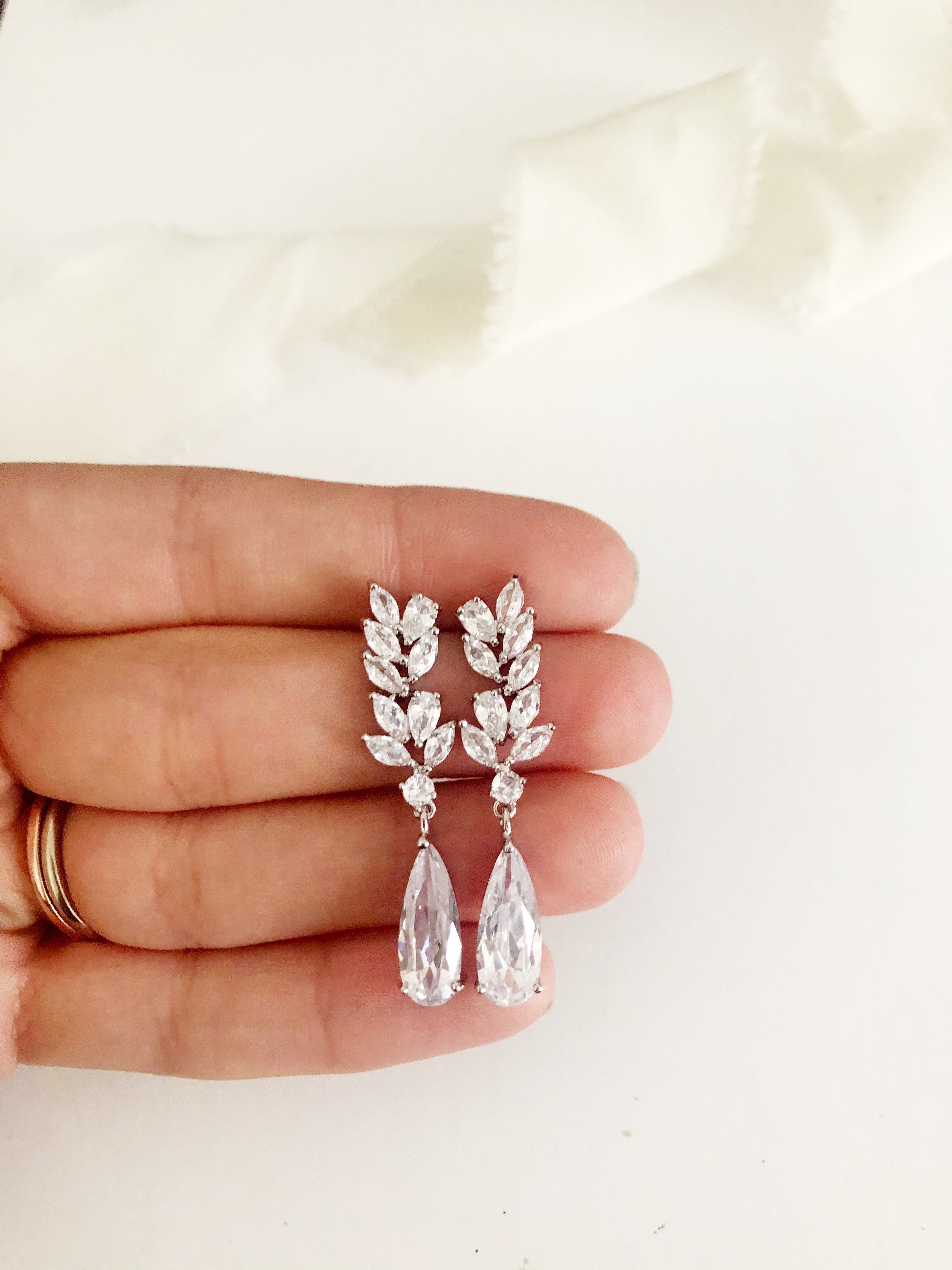 Jasmine Rose Gold Diamond Drop Earrings