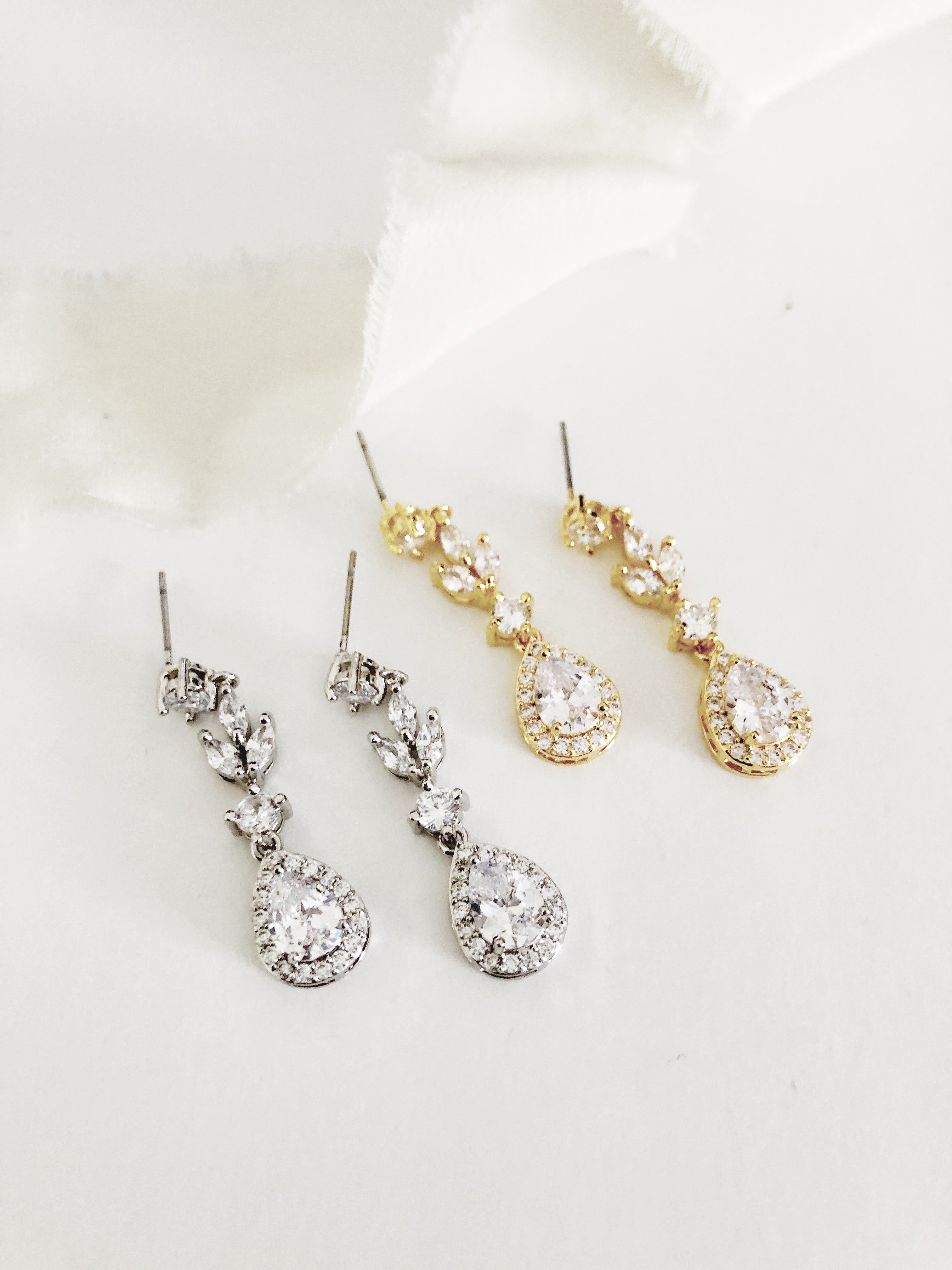Lainee Gold Diamond Drop Earrings