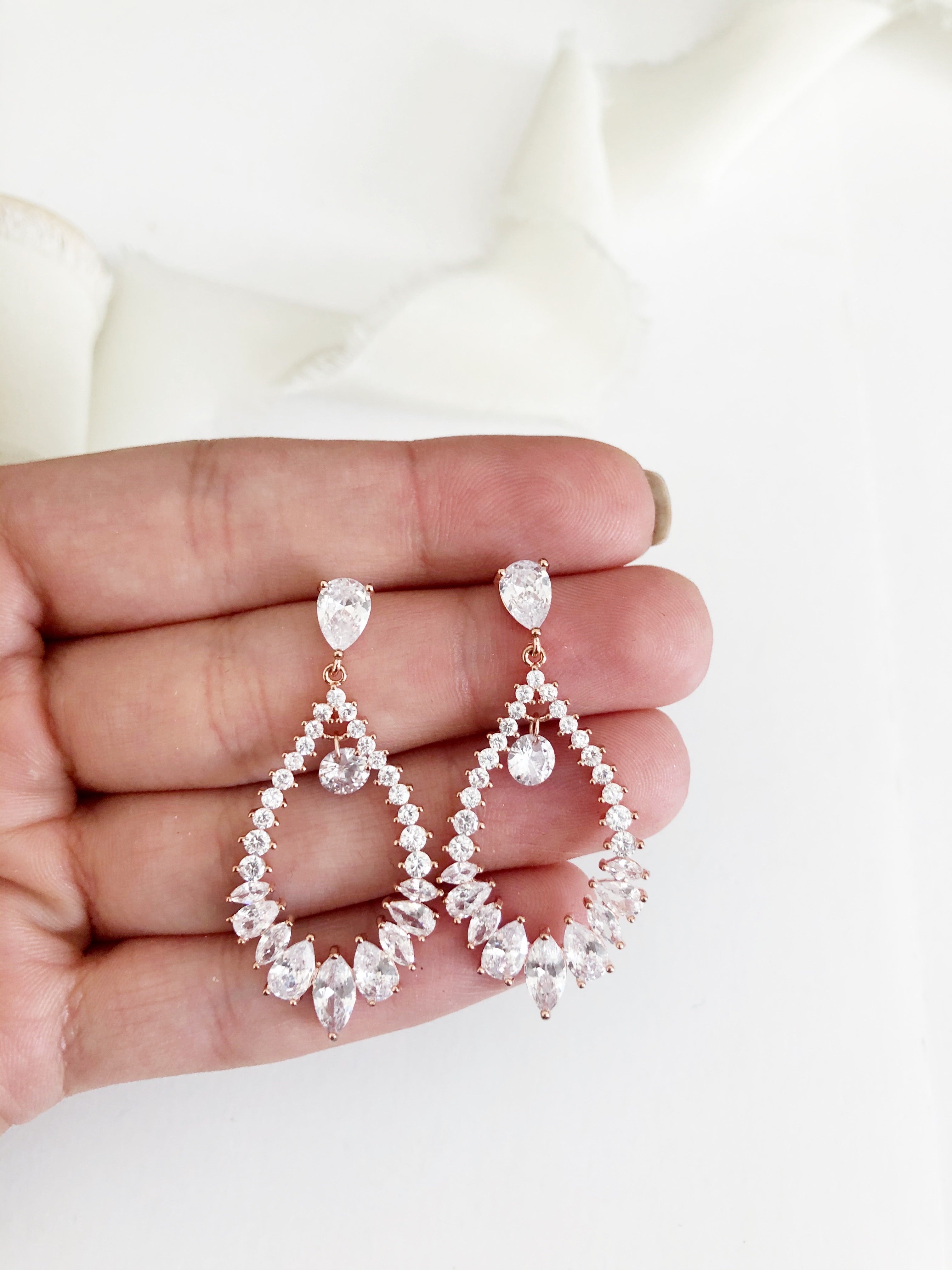 Carissa Statement Diamond Wedding Earrings