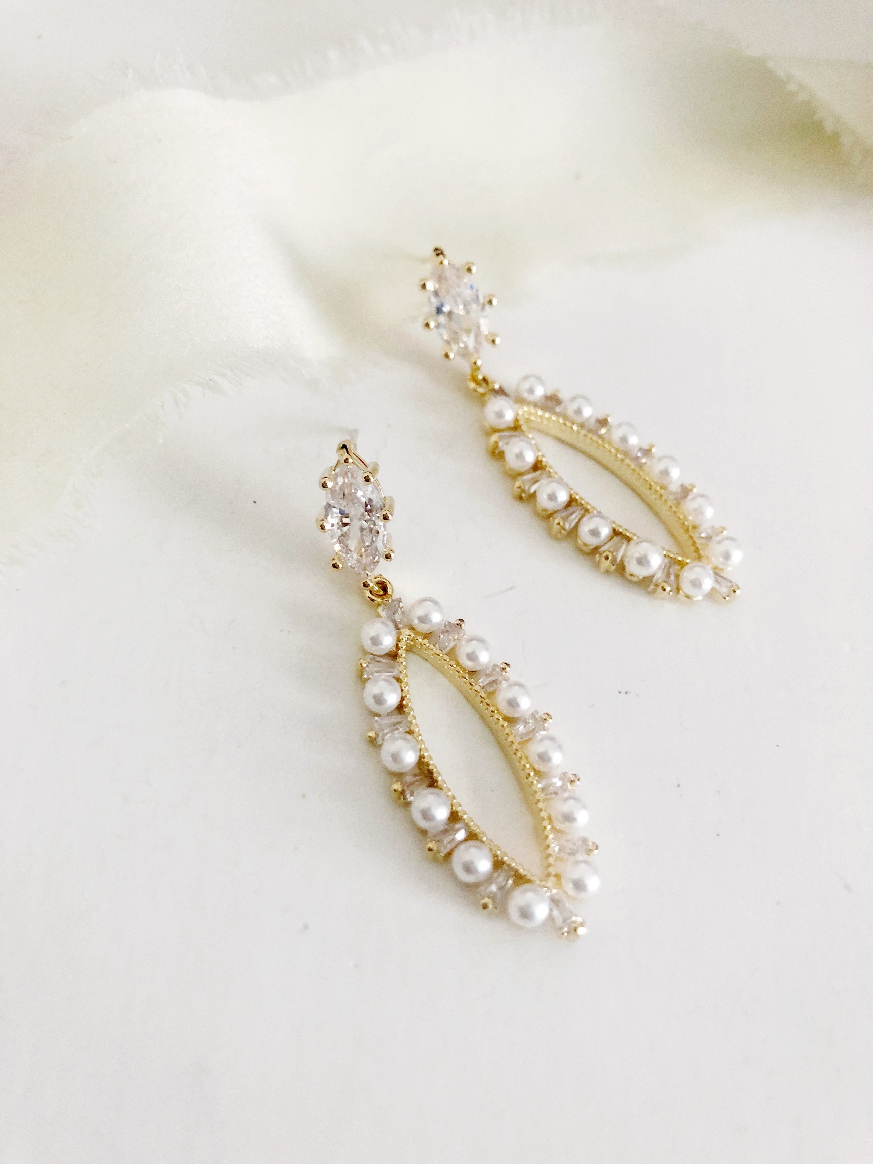 Morena Pearl Diamond Hoop Earrings