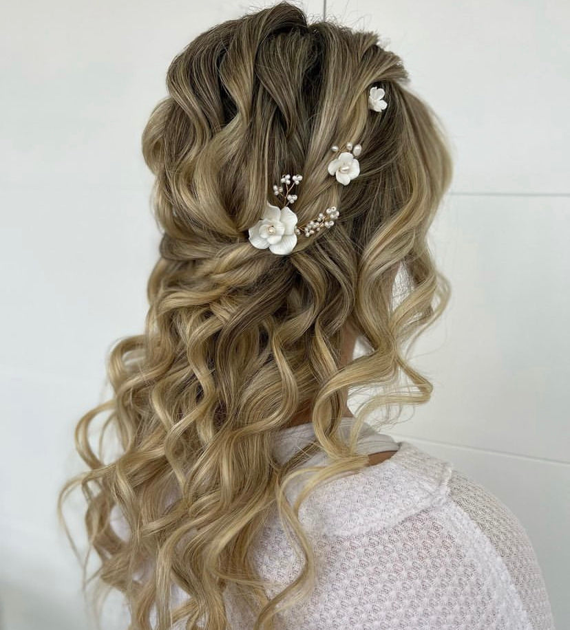 Simona Ceramic Pearl Hair Pins