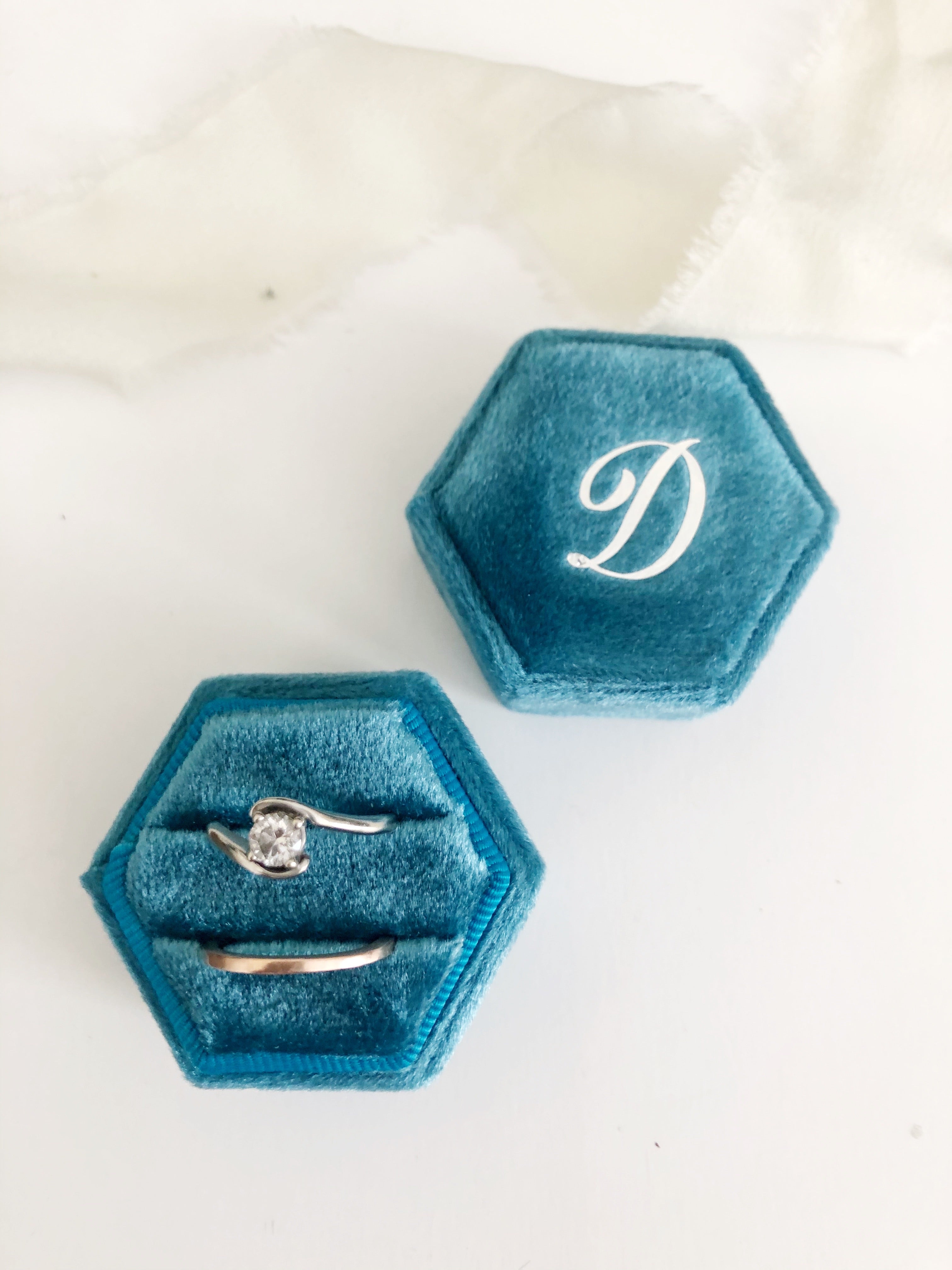 D Turquoise Hexagon Ring Box One-Off