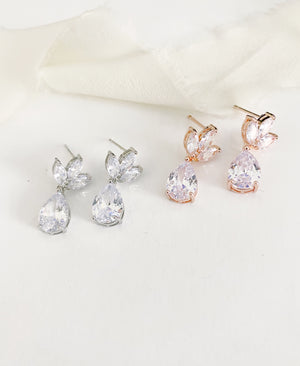 Flora Diamond Drop Earrings