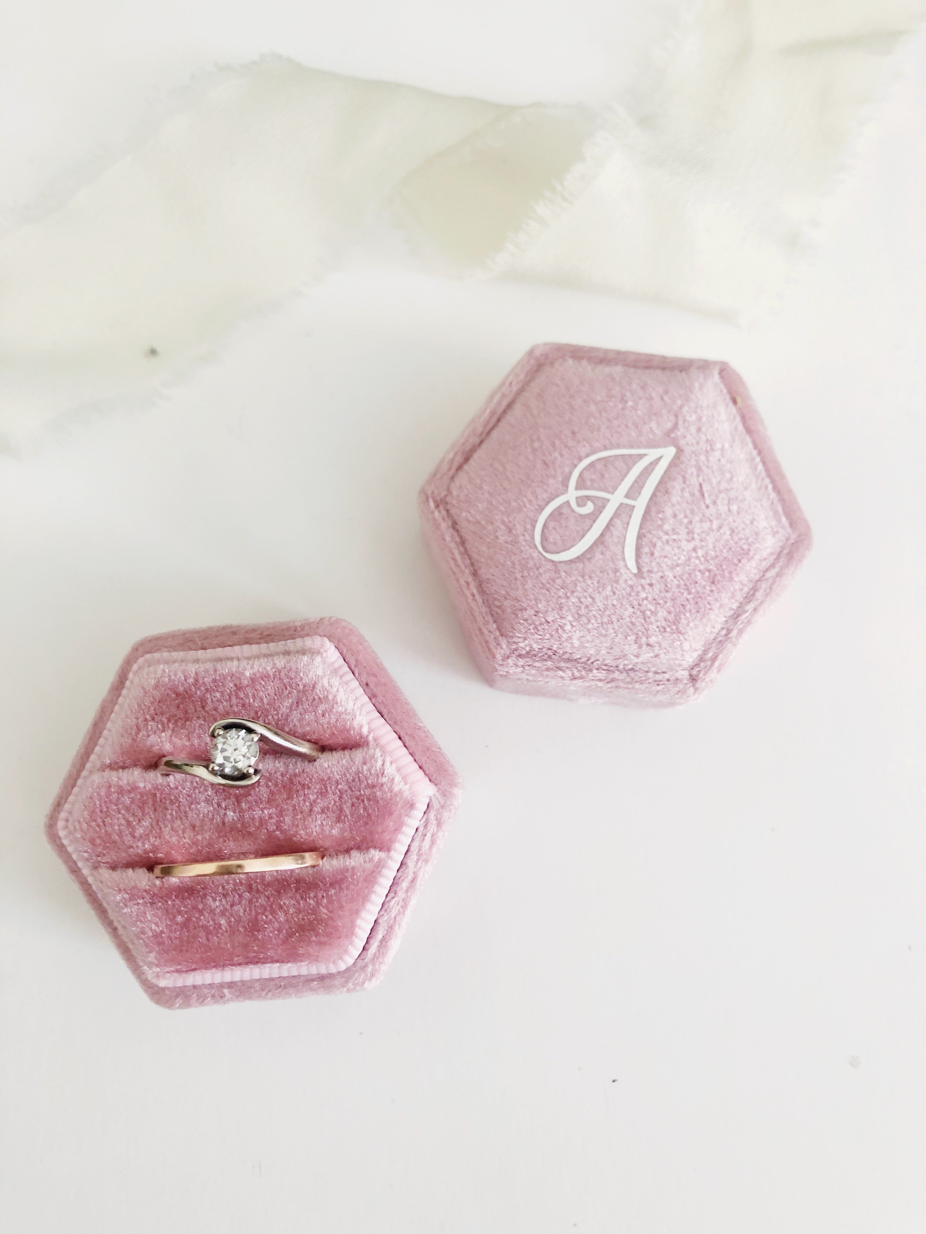 A Blush Pink Hexagon Ring Box One-Off