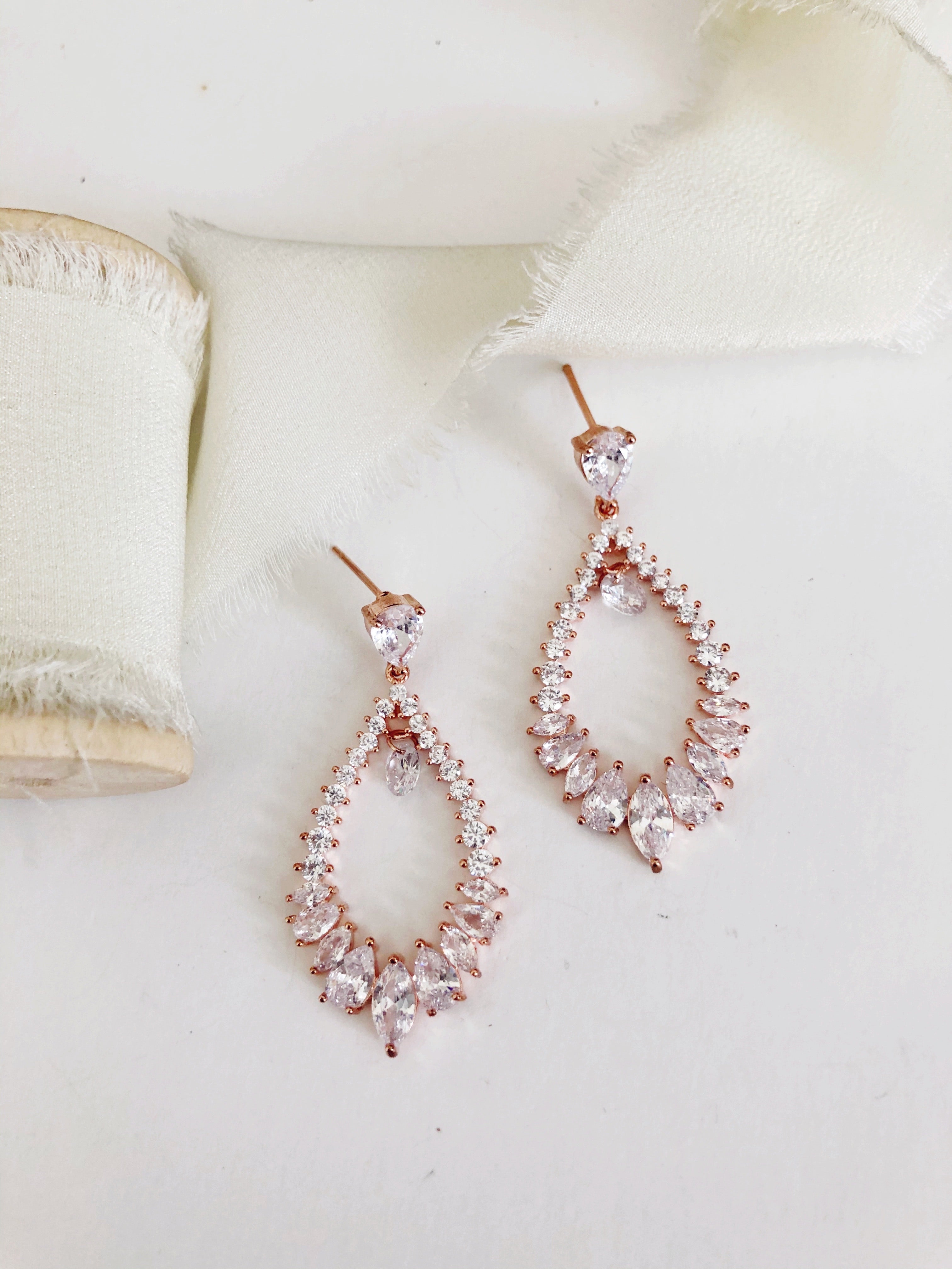 Carissa Rose Gold Diamond Earrings and Bracelet Set