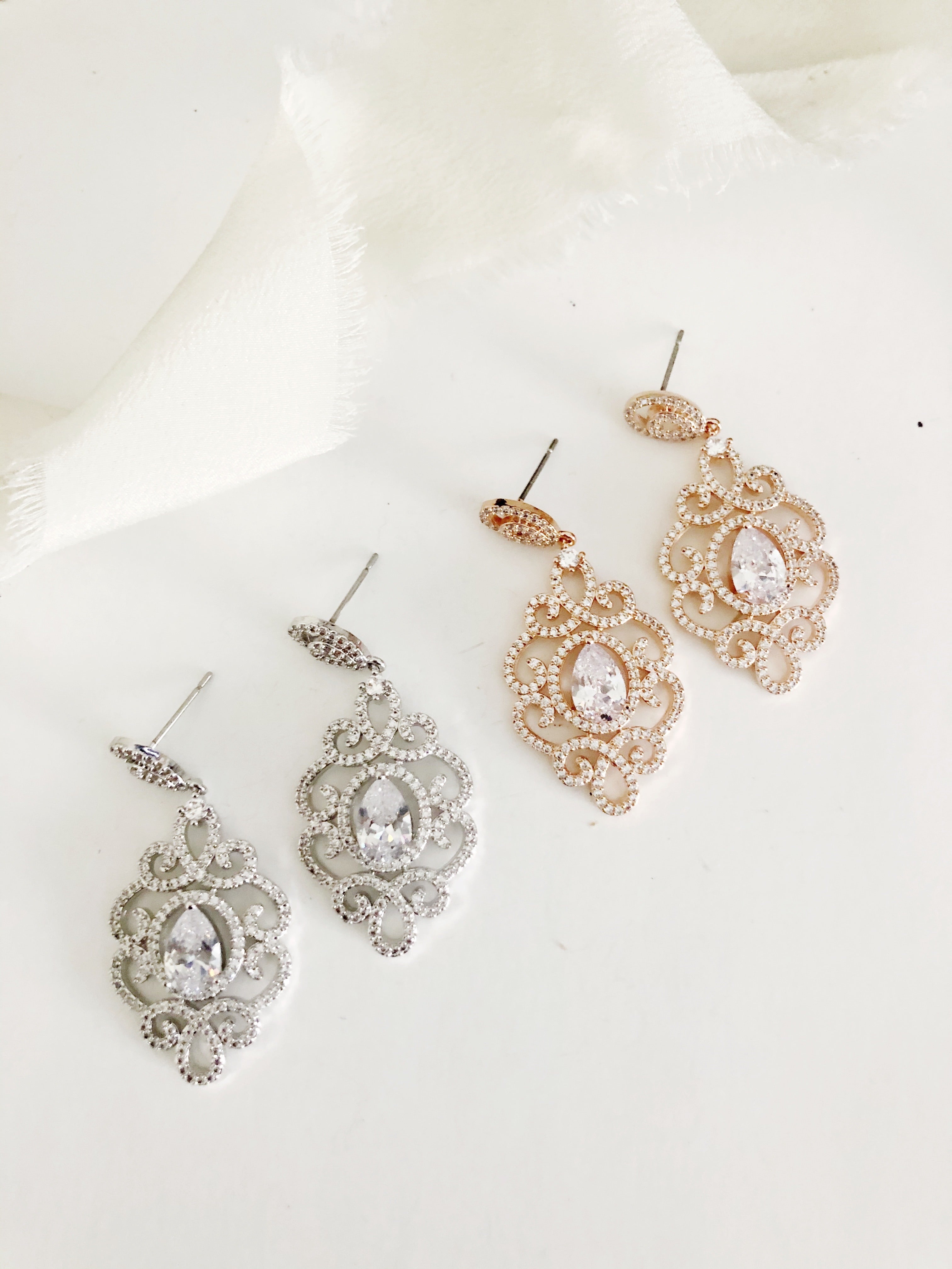 Mimi Statement Diamond Wedding Earrings