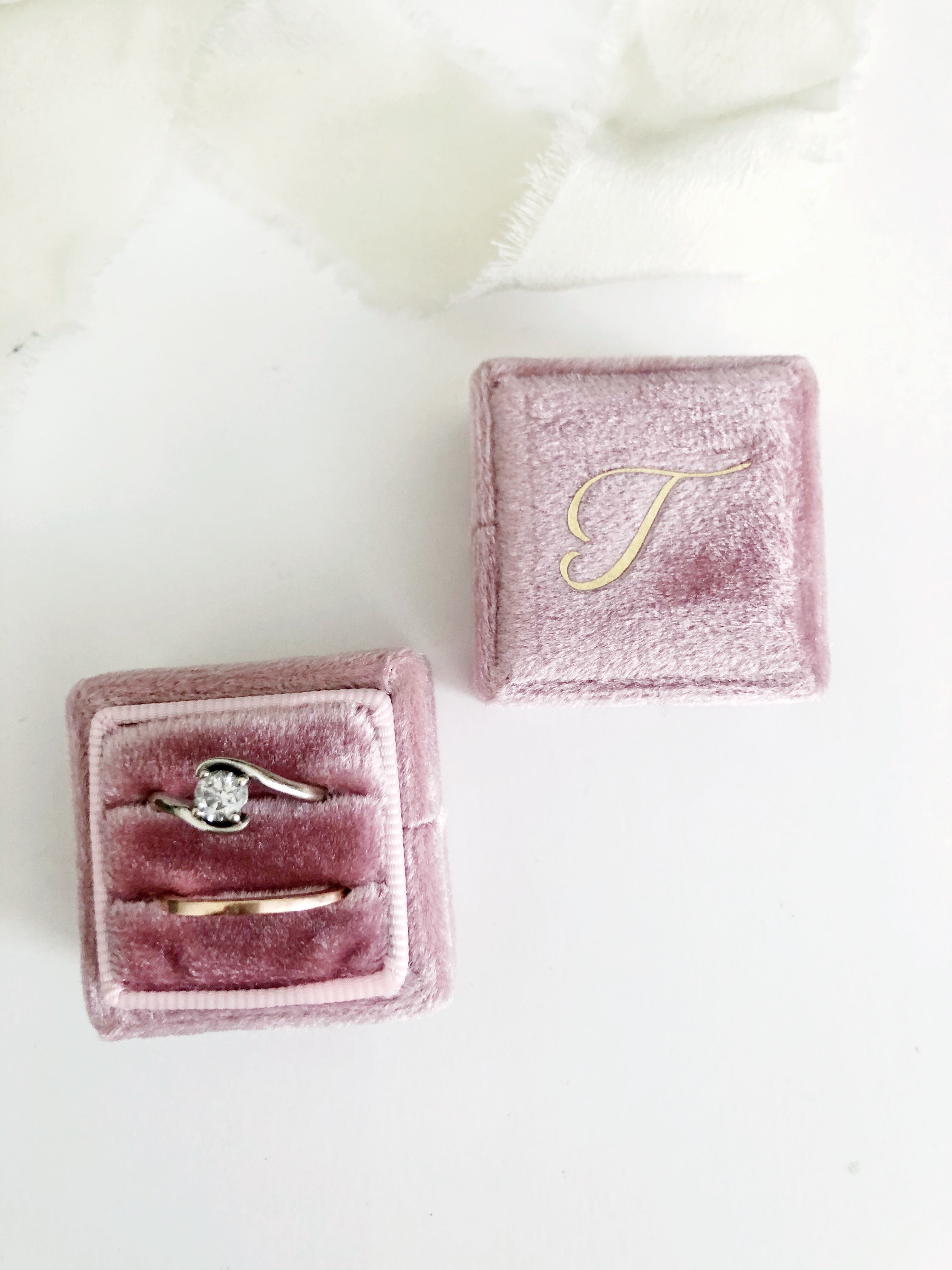 T Blush Pink Square Ring Box One-Off