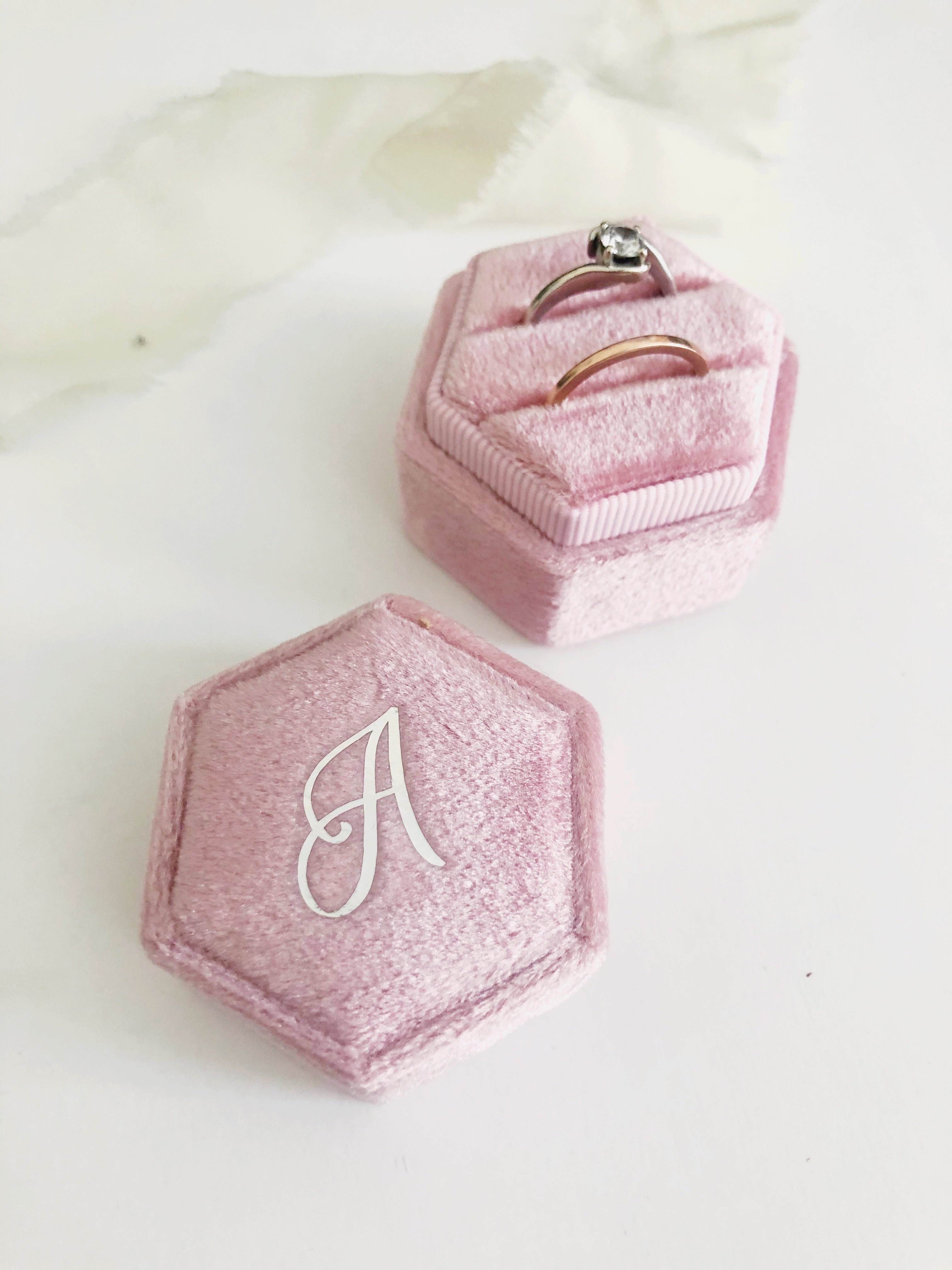 A Blush Pink Hexagon Ring Box One-Off