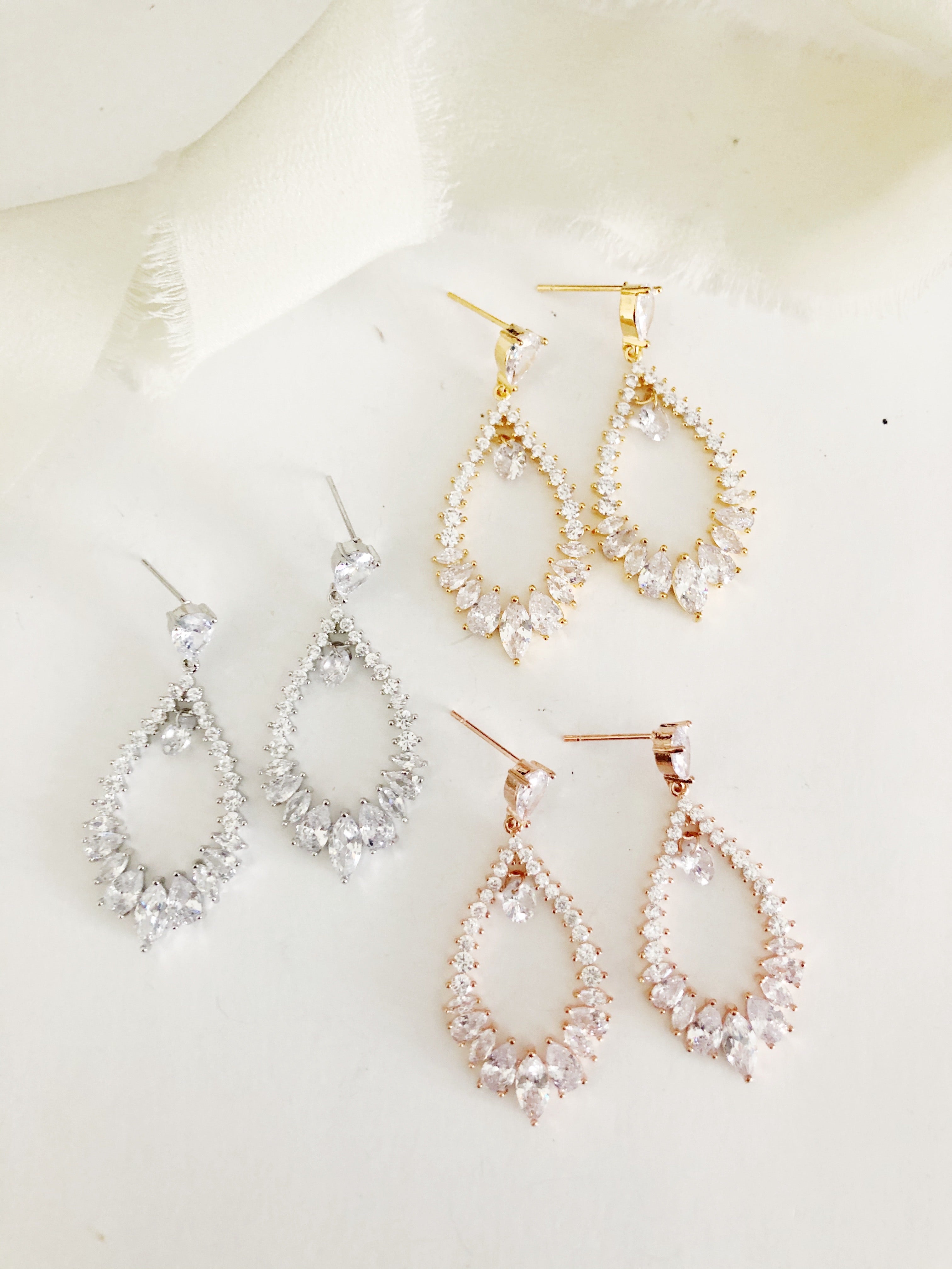 Carissa Statement Diamond Wedding Earrings