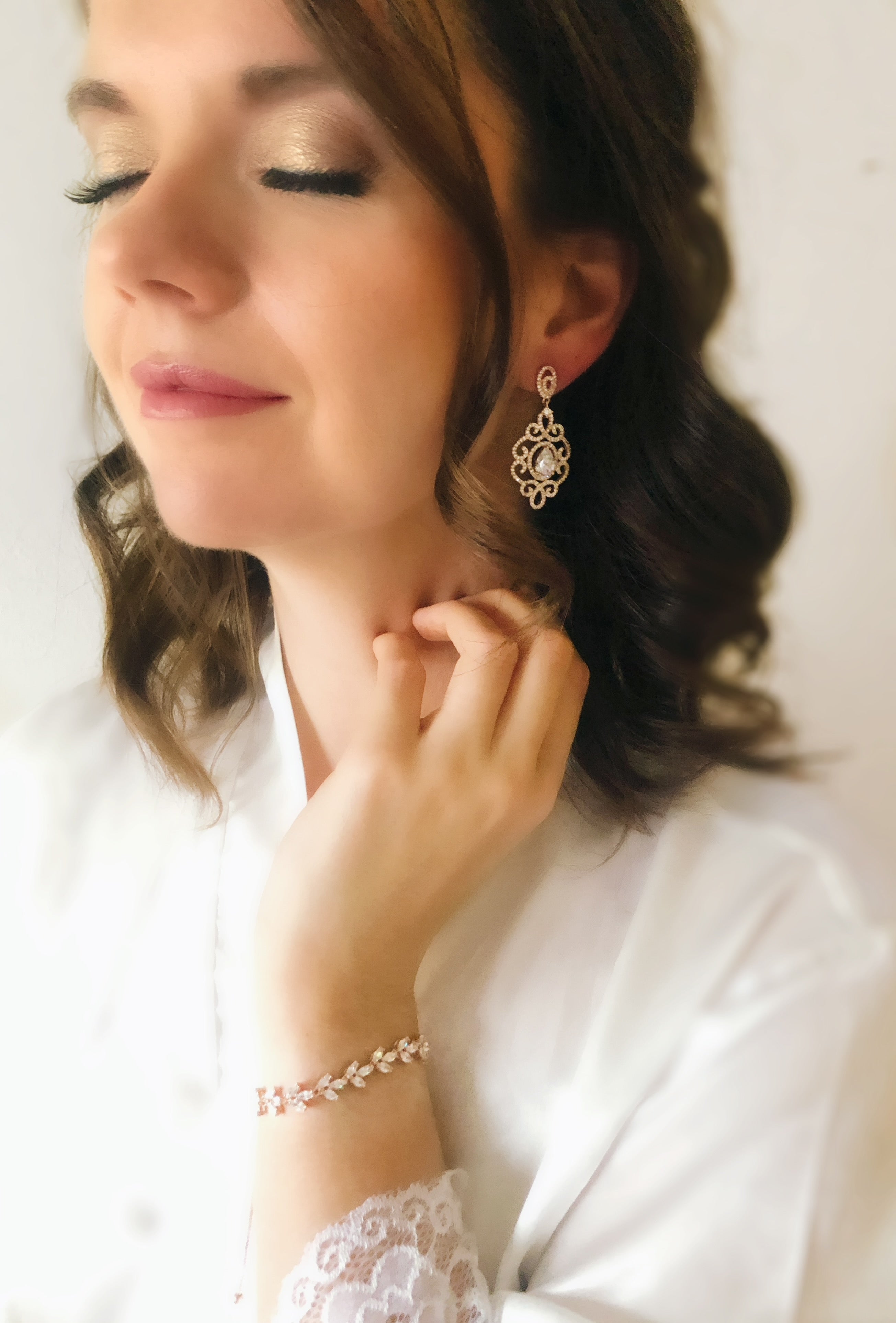 Mimi Statement Diamond Wedding Earrings