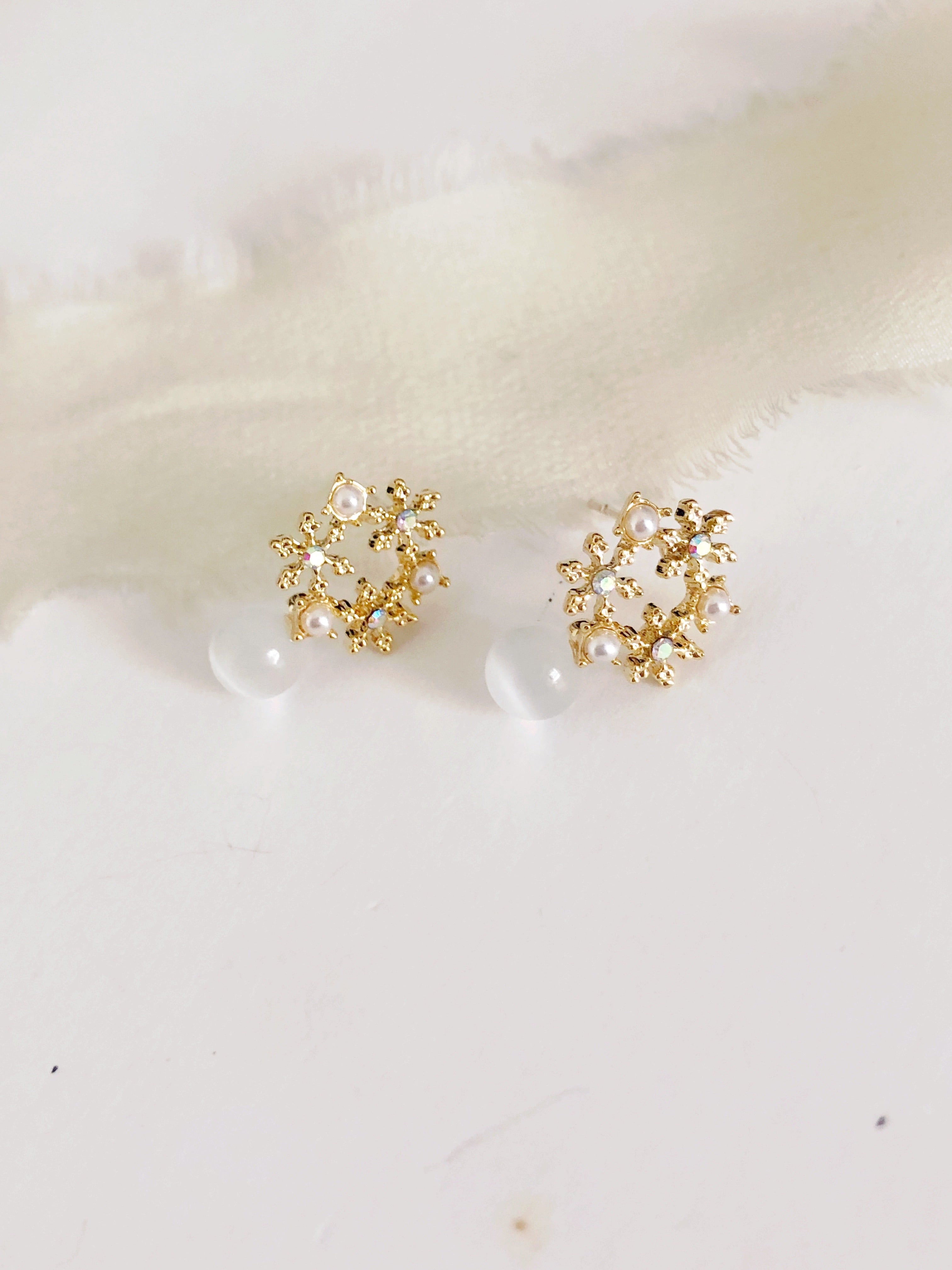 Cateye Petite Gold Stud Earrings