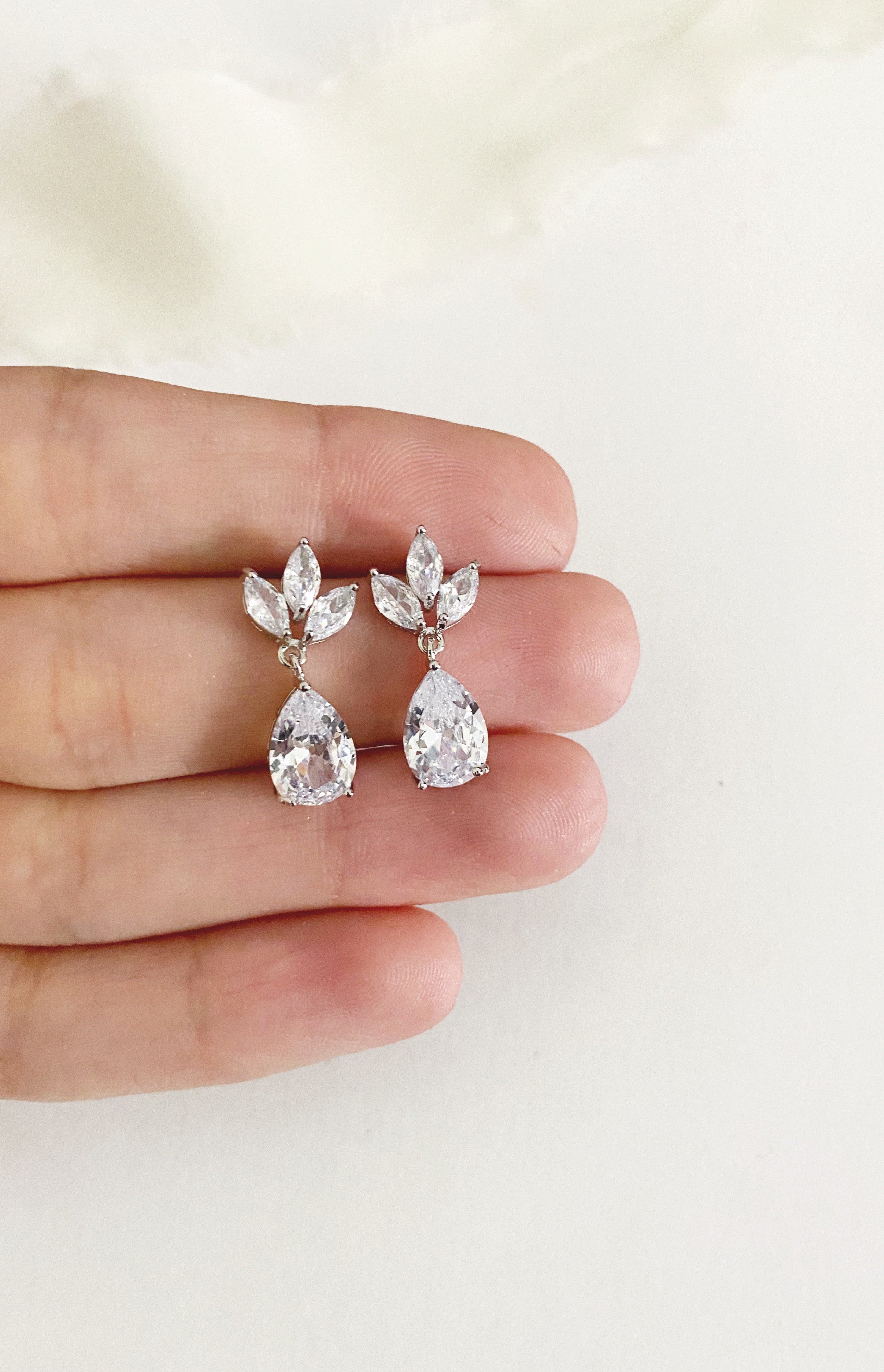 Flora Diamond Drop Earrings
